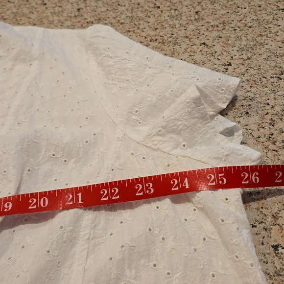 Apt. 9 Embroidered Eyelet Lace White Blouse Women Size 2X - Picture 12 of 14